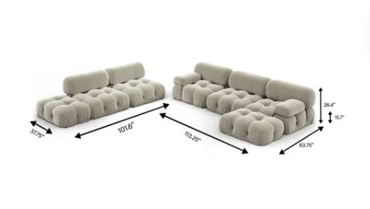 YASITE Mario Bellini 7 seater Modular Sectional Sofa for living room