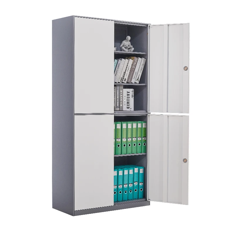 4 door metal office cupboard with adjust 4 shelf inside with low price