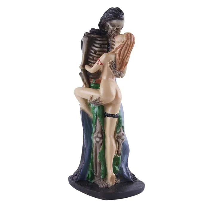 Halloween Party Decor Day Of The Dead Skeleton Statue Resin Skull Ghost Hugging Beauty Sexy Statue