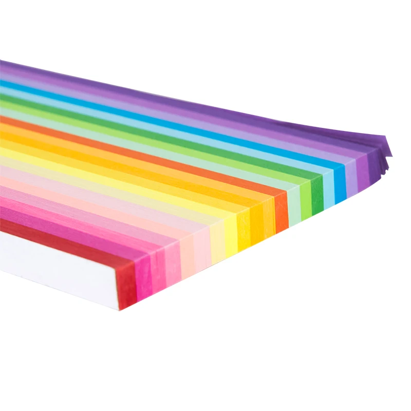 Deli 74835 stars handmade origami for students children handmade DIY origami rainbow color lucky star note 72pcs per carton set