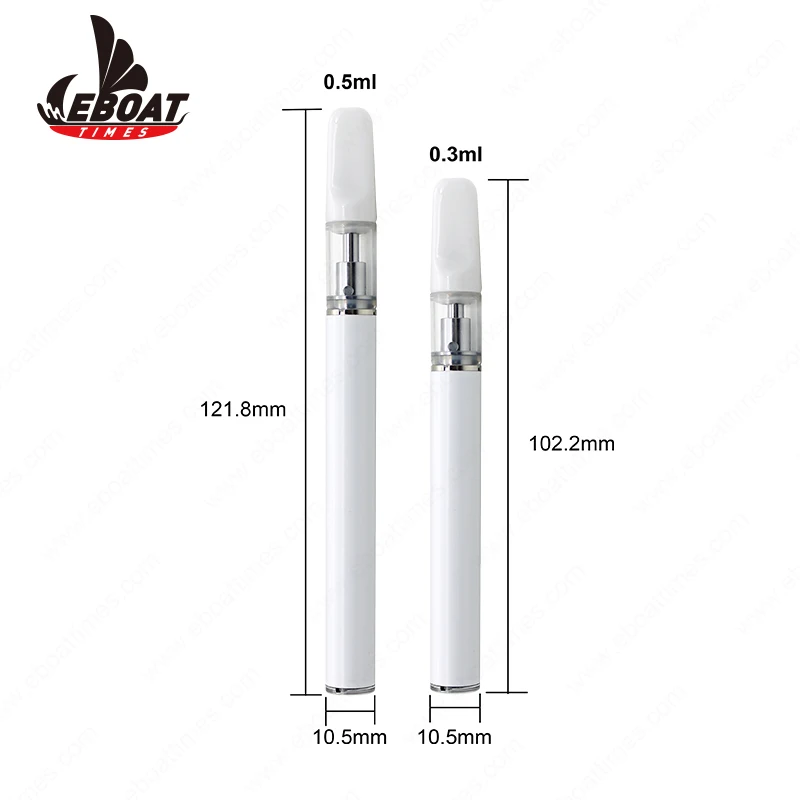 Wholesale ceramic 0.5ml cartridge vaporizer empty disposable rechargeable vape