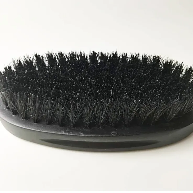 Natural 100% boar bristle 360 wave curve wooden hair shaving beard brush