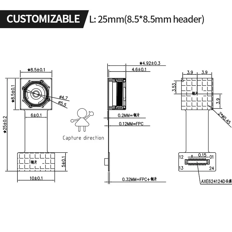 Mini compact ip 5MP gc5035 Auto Focus HD 2k Micro smart phone Notebook Camera Module