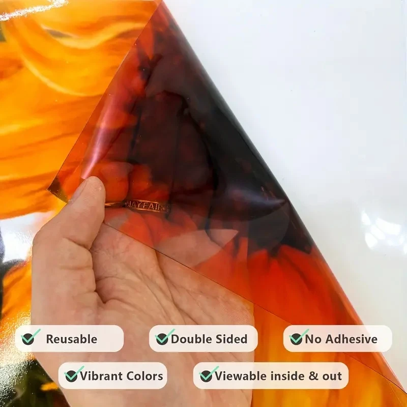 1 Roll Of Sunflower Glass Window Sticker  Modern Flower Electrostatic Glass Film PVC Waterproof And Antifouling Home Decor