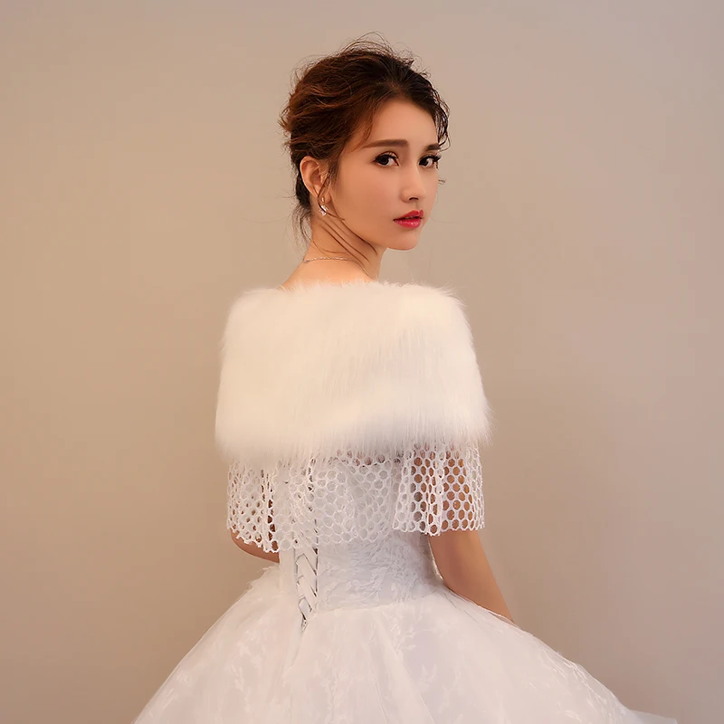 
Wholesale winter hot plush collar shawl mesh fabric tassel bridal imitation pearl buckle shawl 