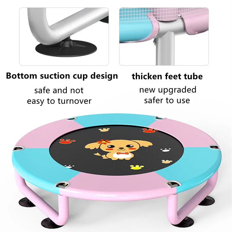 Large Space 5 FT Kids Trampoline Safety Enclosure Net Children Mini Trampoline Indoor Outdoor Fitness Gym Jumping Bed