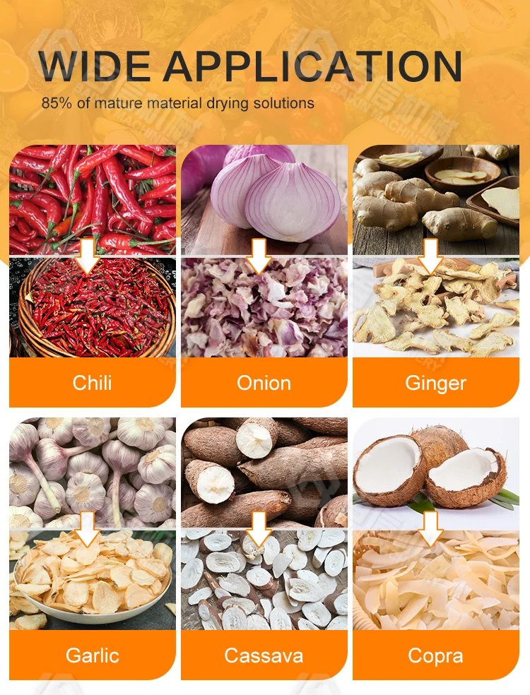 Large Capacity Automatic Turmeric Dryer Machine For Food Electric Dehydrator Garlic Ginger Drying Equipment