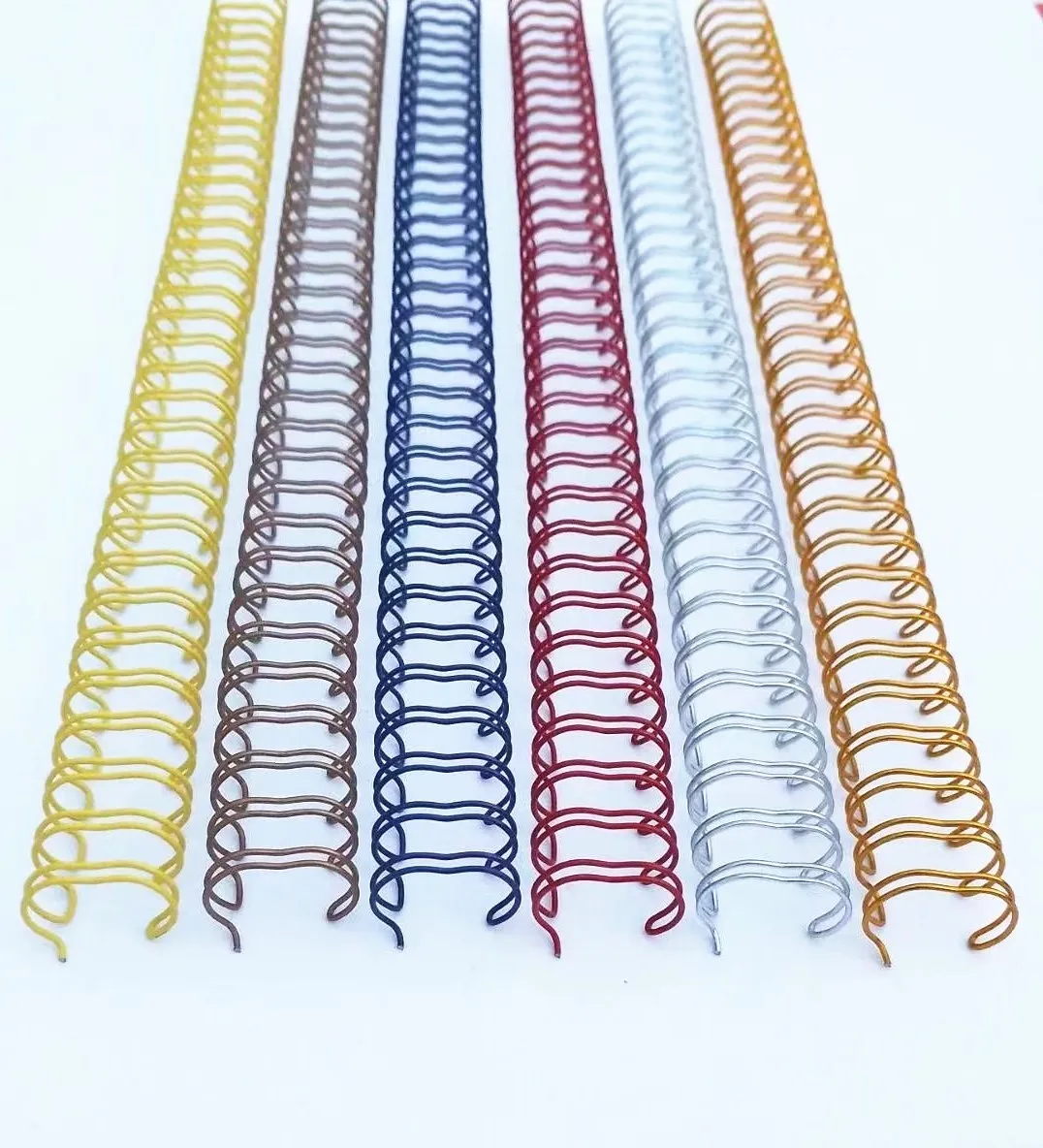 Notebook calender 3/4 inch 19.1 mm 23 loops multicolor Double loop spiral metal wire Double spiral loop