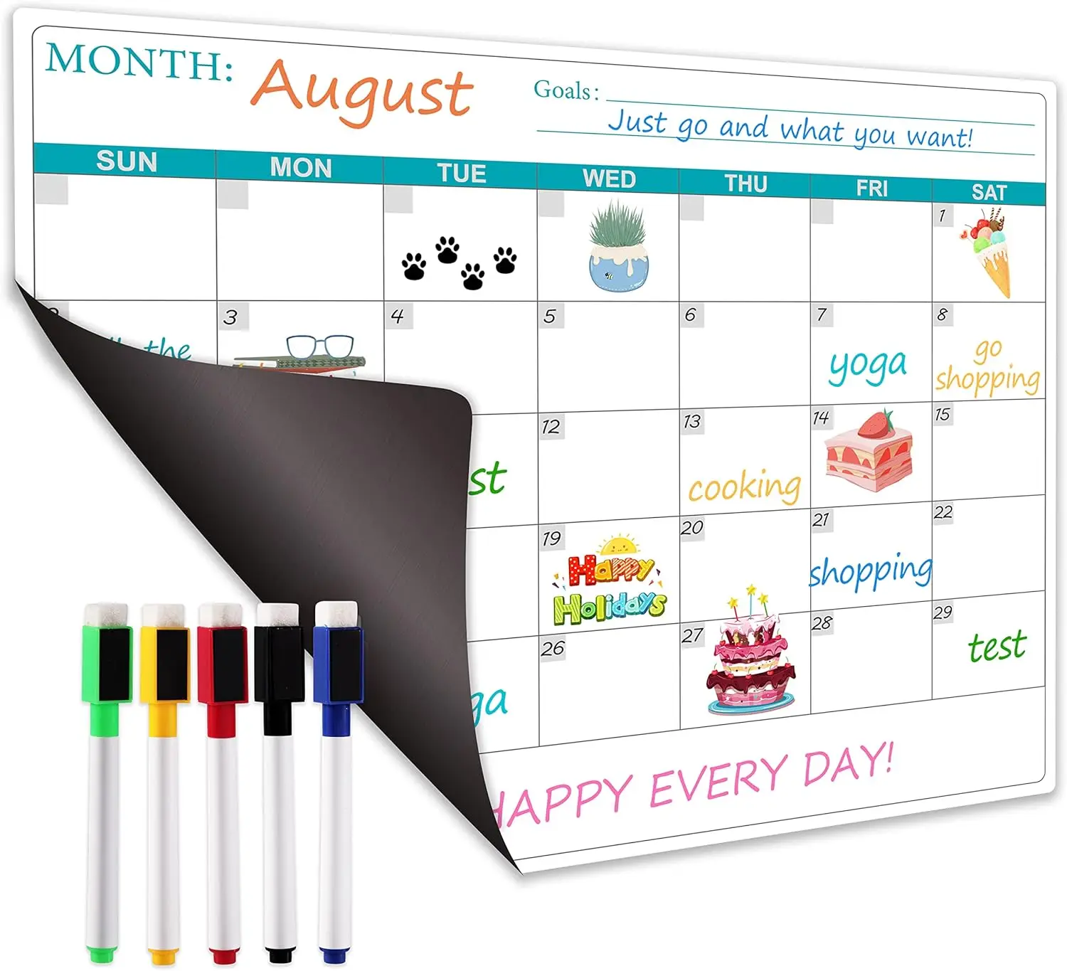 Hot Sale Magnet Sticker Magnetic Calendar Removable Planner Board Dry Erase Magnetic Fridge Planner Custom for Fridge