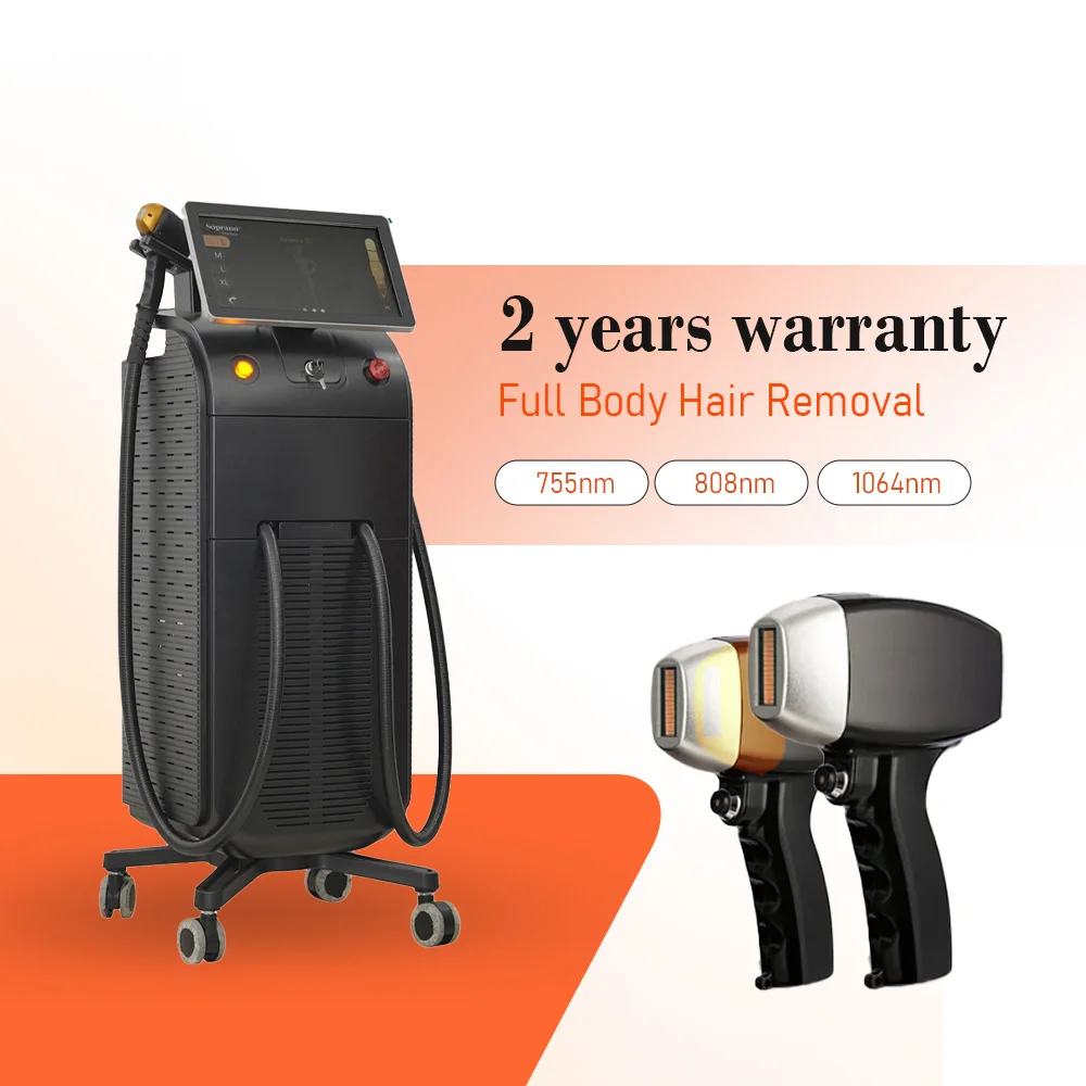 2023 Hot Dual or one Heads Ice Titanium CE ISO Hair Removal Diode Laser 1600-2000W 755 808 940 1064nm 4 wave
