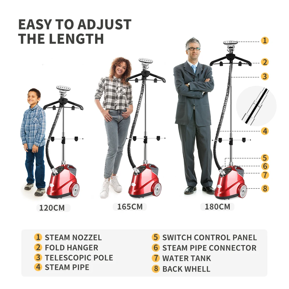 S7 digital control strong power high pressure garment steamer