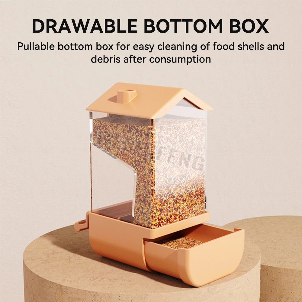 Parrot automatic feeder anti scattering and splash peony bird tiger skin parrot special feeding and feeding box