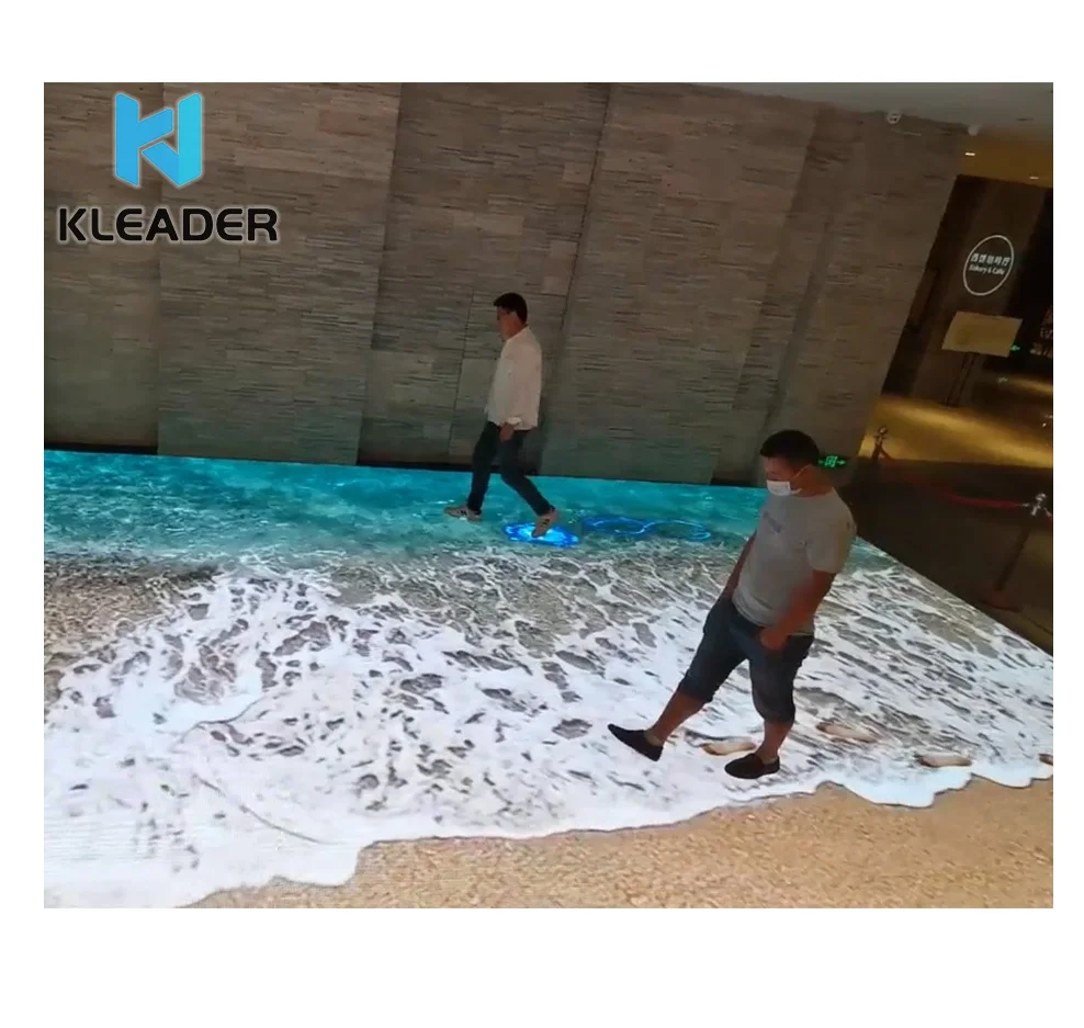 Immersive Virtual Beach Floor Hologram Projection Ground Interactive System 4k Beam Projector for Outdoor/Indoor water wave
