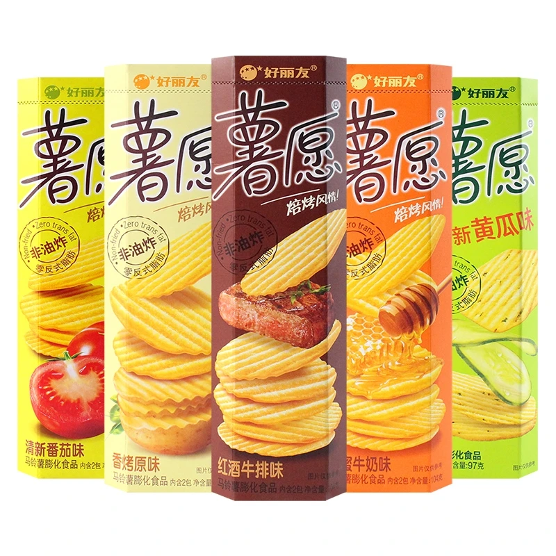 104 г закуска в виде картофеля Shuyuan китайская с несколькими вкусами огурец томатный лайм оригинальный вкус