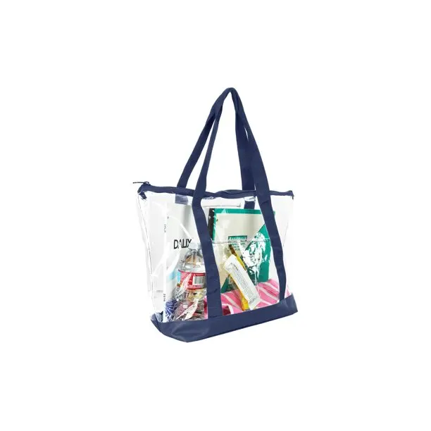 Custom logo printed stadium blanket bag tote,pu leather purse team clear stadium bag,transparent vinyl clear bags stadium