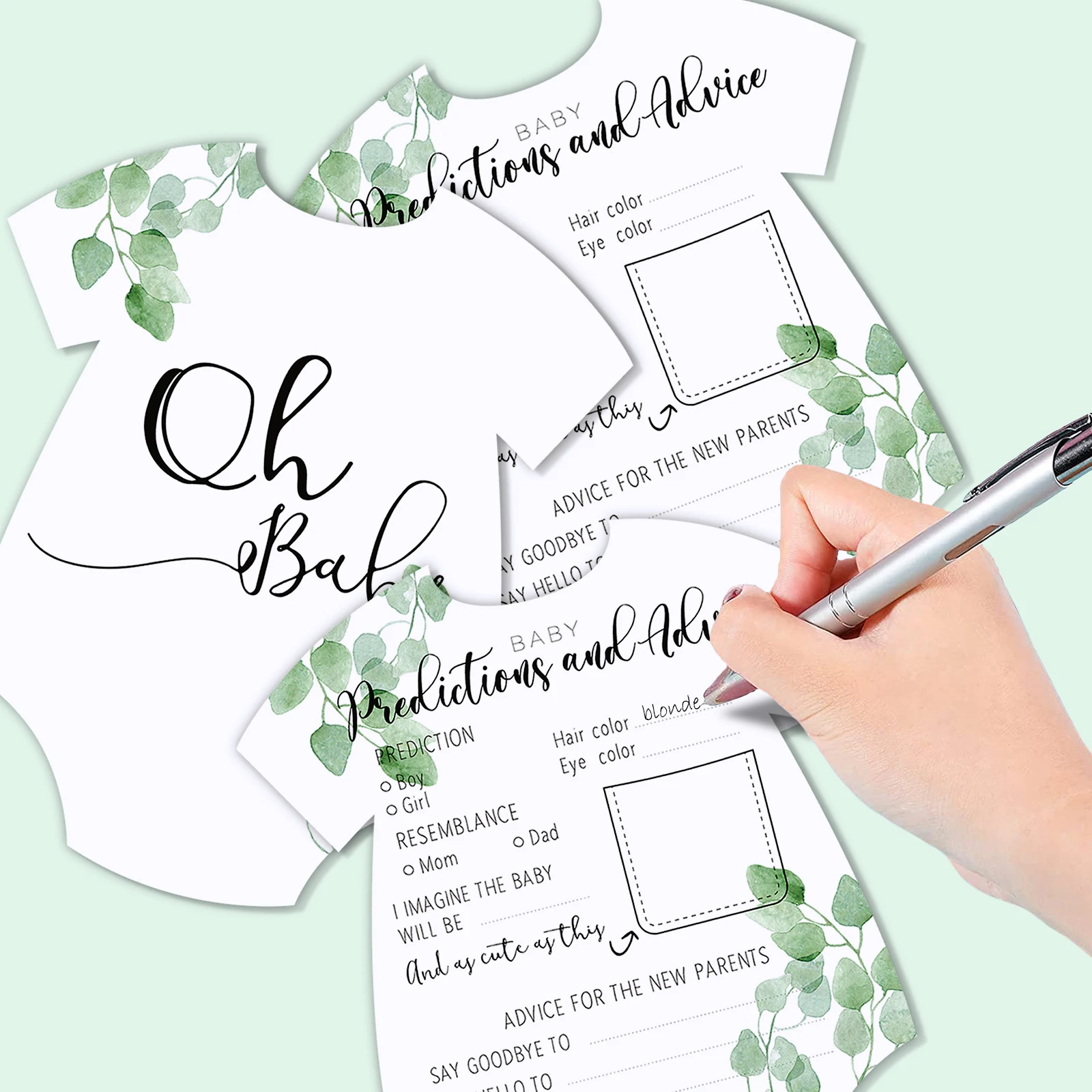 Personalized Custom Green Girls And Boys Baby Shower Decoration Invitation Card Gender Reveal Party Invitation Cards