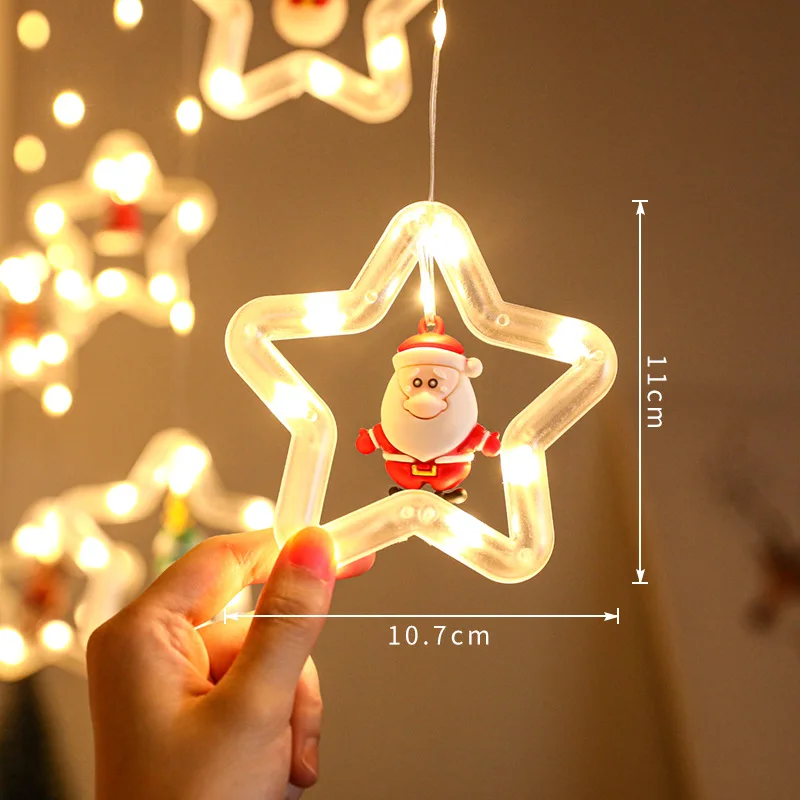 USB Powered LED Christmas Star Light Party Decoration Holiday Hanging Curtain Lamp Strings