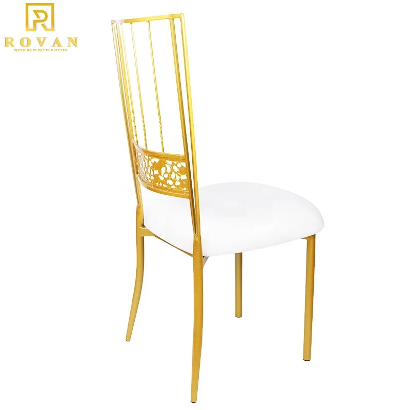 Wholesale price modern design flower back wedding gold party chiavari chairs metal Chair for events