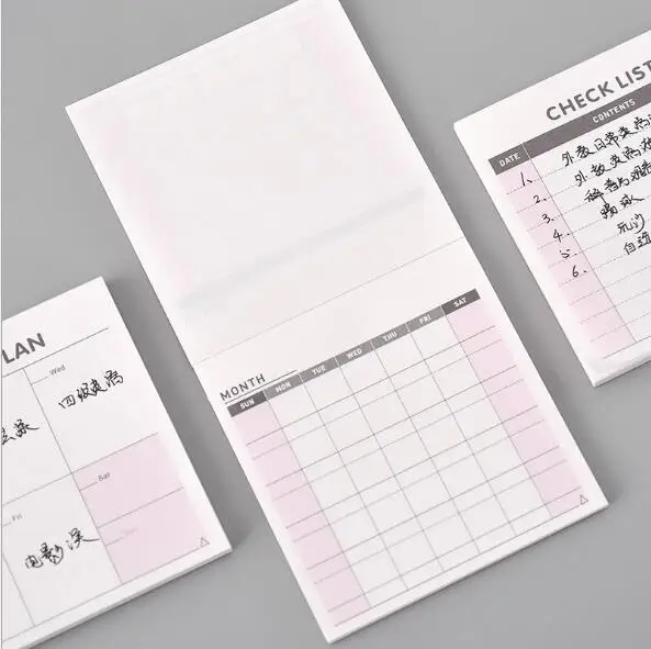 Monthly Weekly Day Planners Notebook Memo Pad Business Memo Notes Office Supplies School Stationery