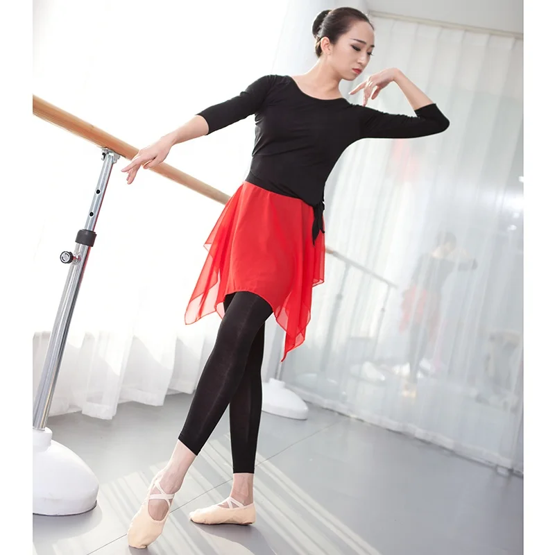 Adult Fitness Body Shape Modern Dance Gymnastics Body Pants Square Dance Dress With Chiffon Skirt For Women