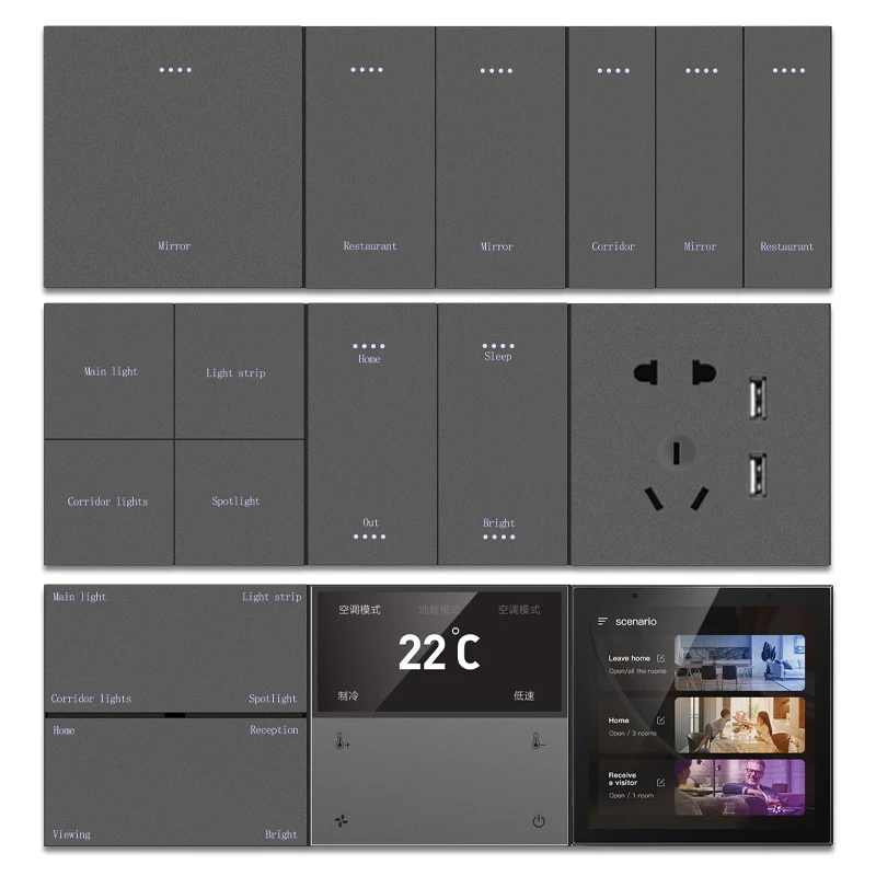 TianLai M6-6S-ZTPC 6 Scene Panel Plc Controller Tuya Smart Home Zigbee Switch