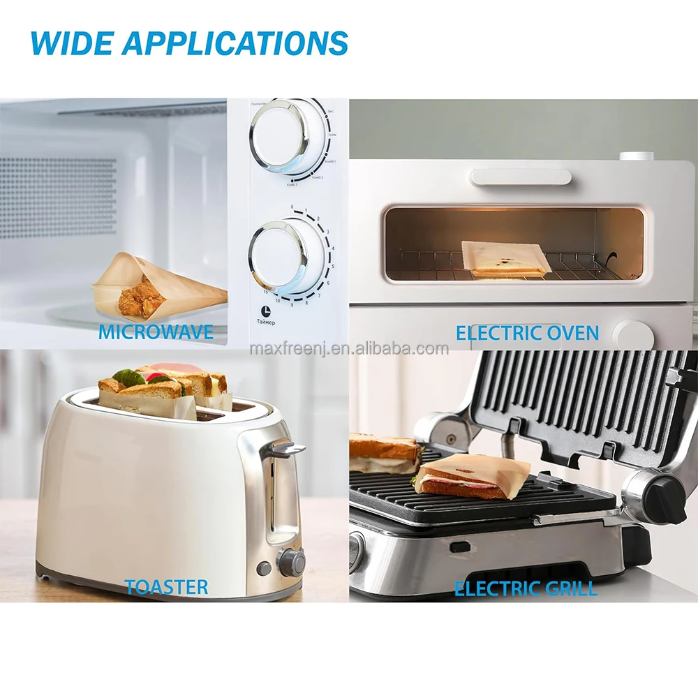 Most Popular Product 2025 PTFE Toaster Bag Brown 100% Non-toxic Waterproof for Kitchen Baking Toaster Bread Accessories Tools