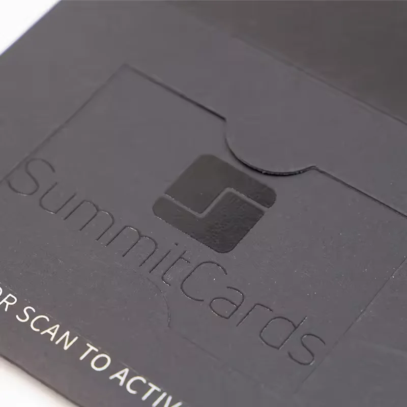Custom Logo UV Printing Business VIP Credit Card Foldable Gift Box Black Cardboard Envelope Packaging Box