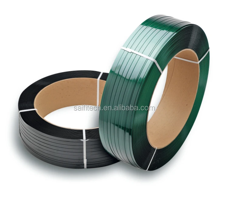Best sale brick packing green color embossed polyester strap high strength PET strap strapping