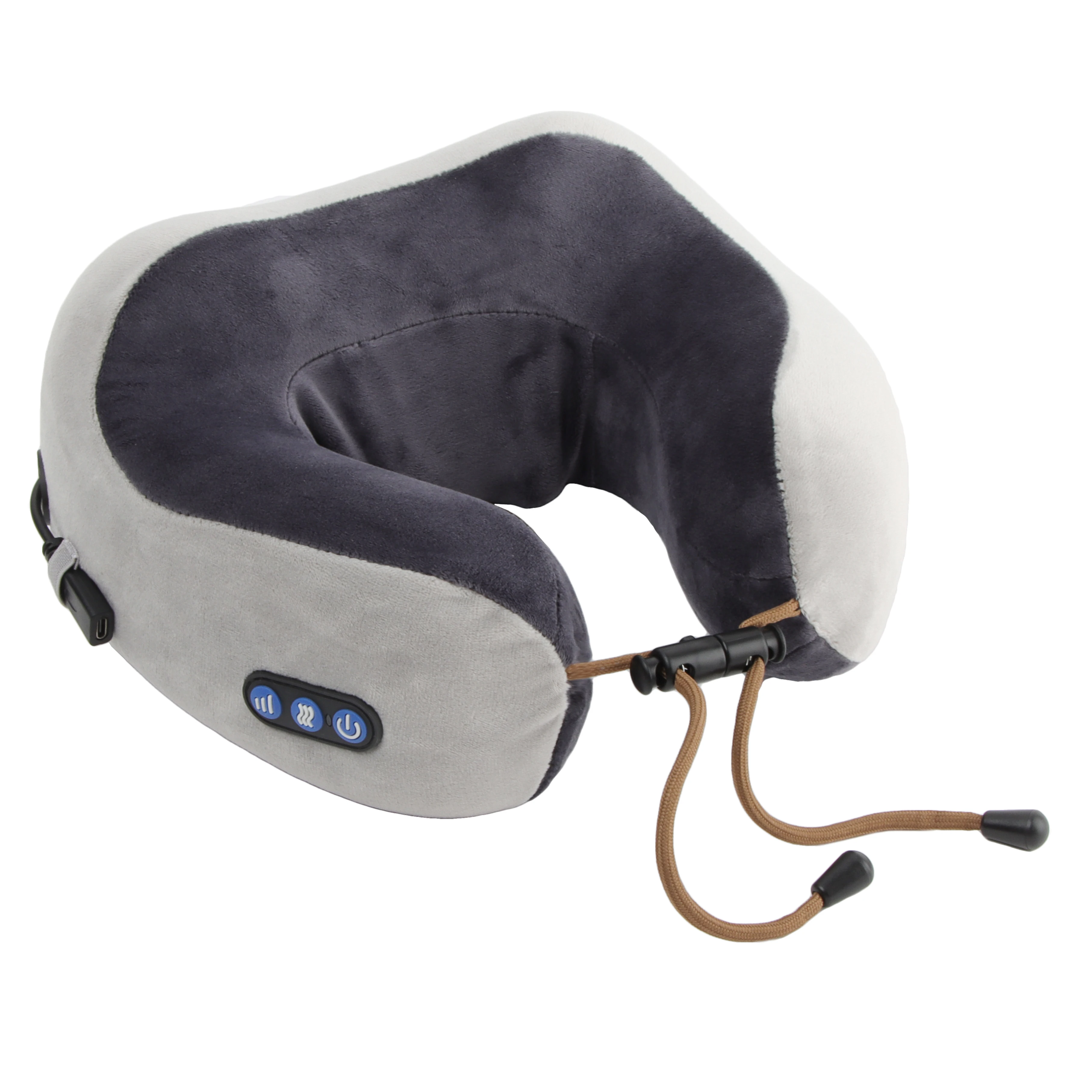 Electronic heat vibrator relaxation pillow neck massager for car and home