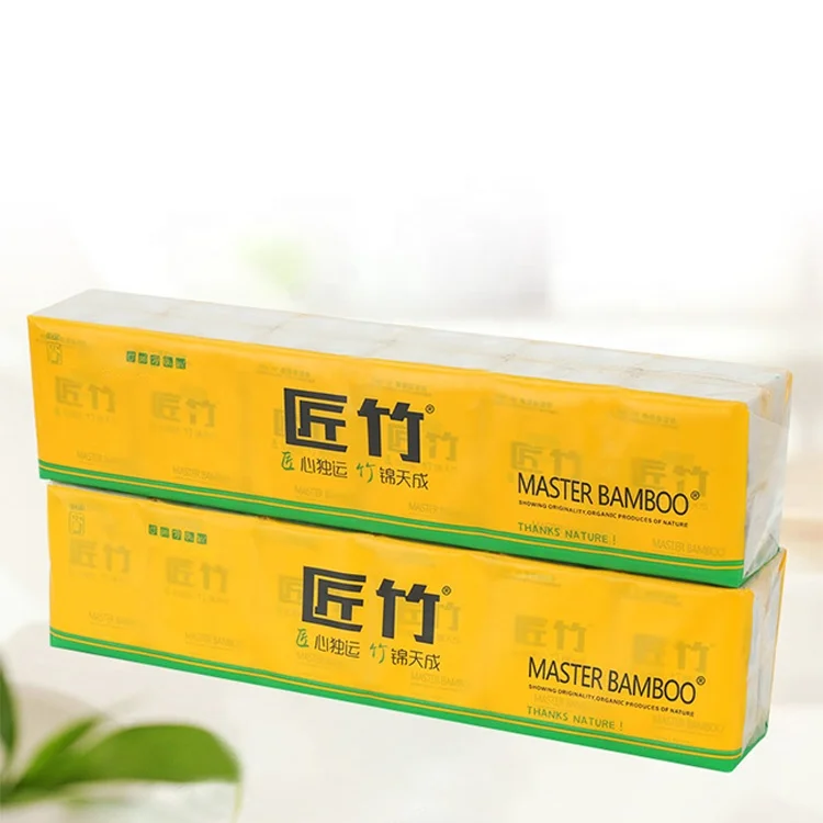 Оптовая продажа, мини-салфетки для лица, 4-слойная портативная неотбеленная бамбуковая туалетная бумага