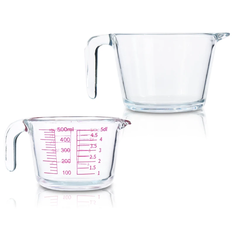 Transparent Glass Measure 500ml 1000ml Heat Resistant Measuring Cup Pyrex Bulk Measuring Cup