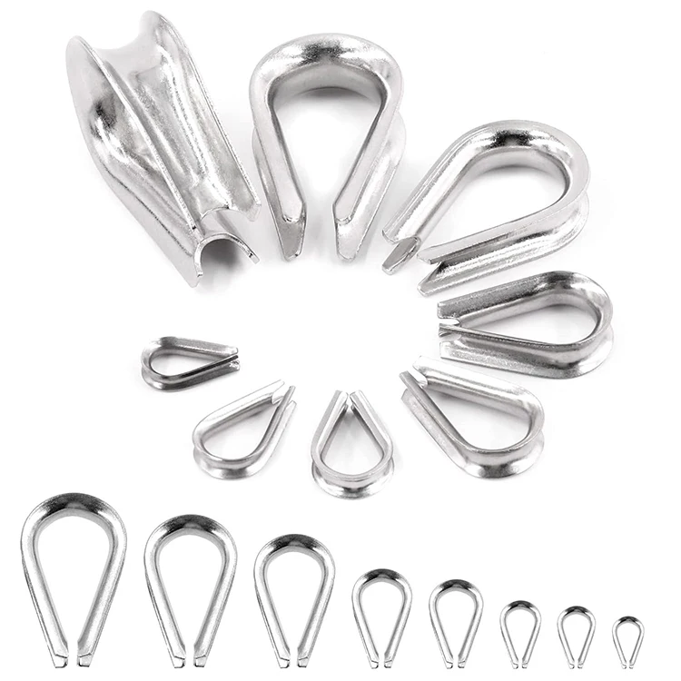 Stainless Steel 304 316 Din 6899 B G411 Light Duty Wire Cable Rope Thimble
