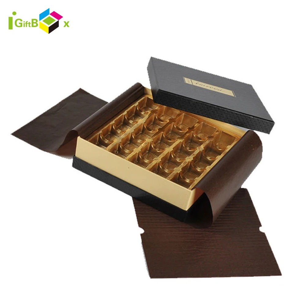 Custom Handmade Paper Cardboard Empty Chocolate Box Bar Gift Packaging Chocolate Box For Candy with Divider Inserts