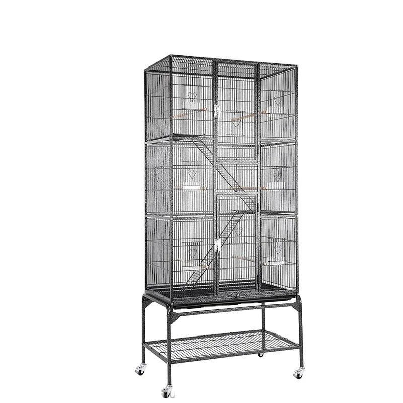 3 Layers Platform Chinchilla Sugar Glider Cockatiel Steel Cage Parrot Bird Cage Large