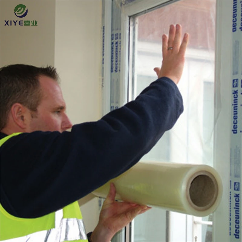 factory price strong toughness self-adhesive pe transparent protective film for window glass