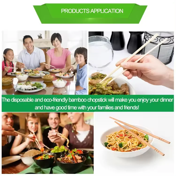 Wholesale Price Bulk Custom Logo Printed High Quality Individually Wrapped Disposable Bamboo Twins Chopsticks