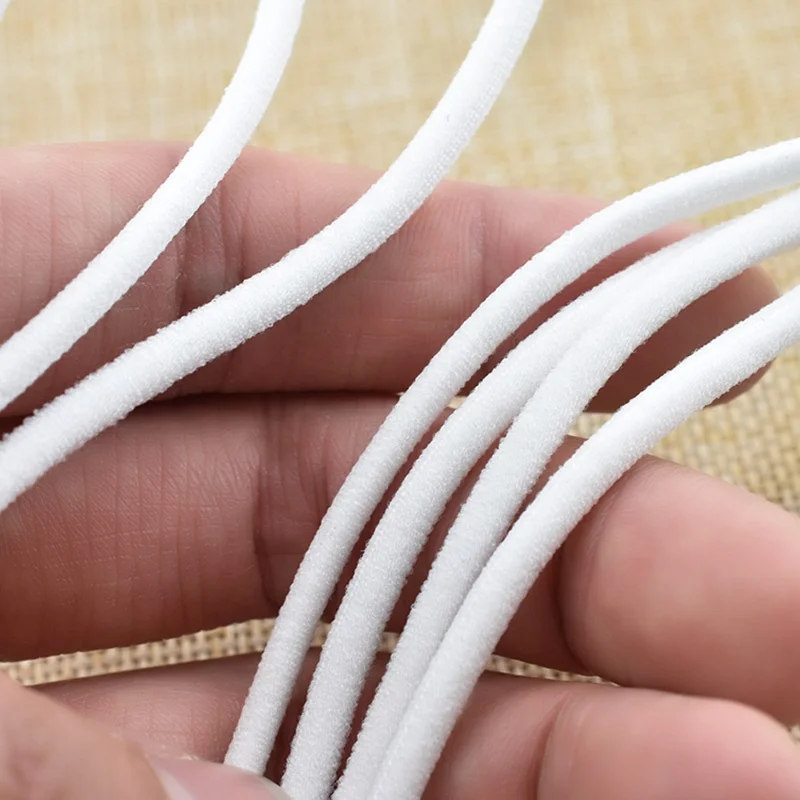
Low Price Elastic Earloop Polyester Spandex Rope 3mm Ear Tie Elastic earloop Disposable earloop Elastic band 