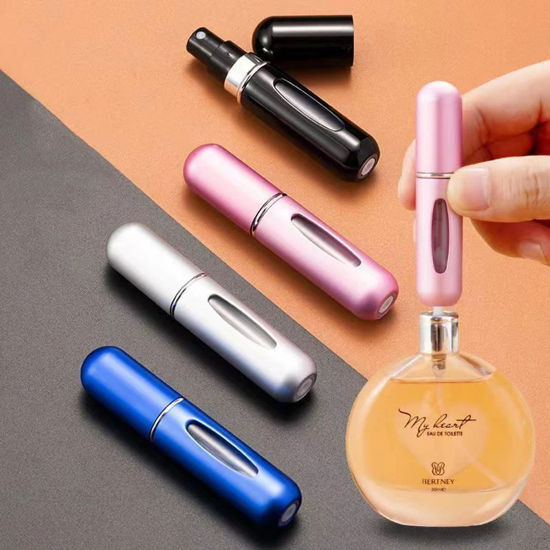 Multicolor 5ml Empty Mini Perfume Spray Pump Bottle Electroplating Cosmetics Essential Oil Perfume Container Refillable