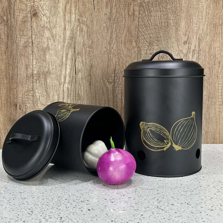 Factory OEM Food Storage Container with Airtight Lids for Vegetables, Potato, Onion & Garlic, Set of 2, Large