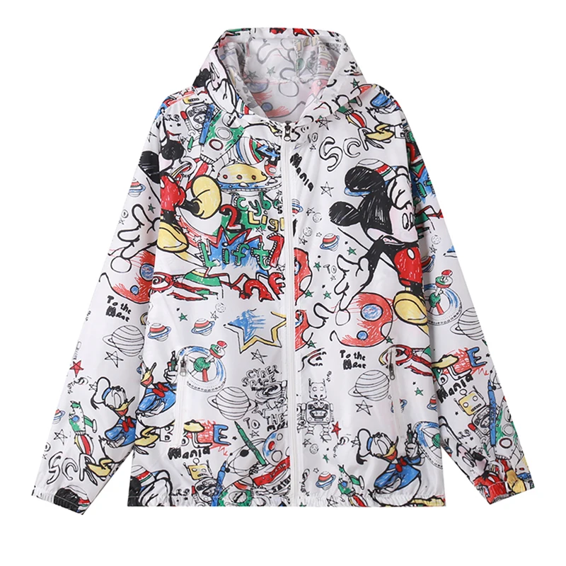 woman fashion cartoon spring and autumn zipper  small coat Korean loose European and American style jacket