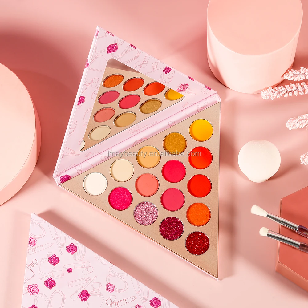  Новая треугольная палитра для макияжа 15 цветов Очаровательная косметика на заказ тени век OEM пигменты