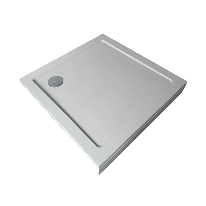 Durable bathroom fiberglass shower tray Smc base white flat glasstone shower tray