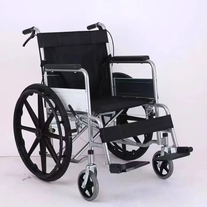 Cost-effective Wide Front Wheel Manual Wheelchair Carbon Steel Wheelchair for Disabled Elderly People