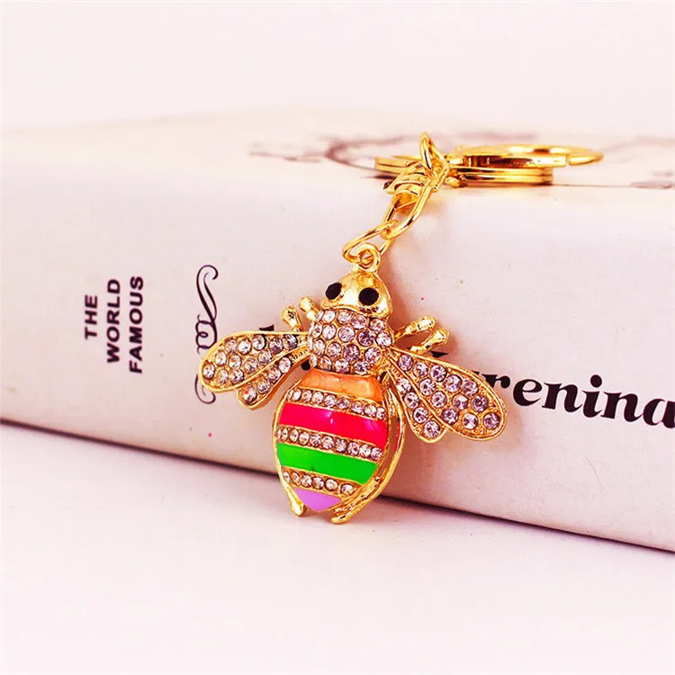 Hot-selling Luxury Car Keychain High Quality Bag Charm Rhinestone Metal Crystal Pendant