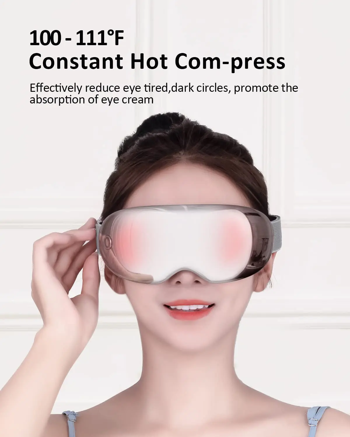 Healthpal  New Oem Bluetooths Music Smart 16 Micro Motors 3d Vibration Warm Eye Massager Electrico Top With Vision Window