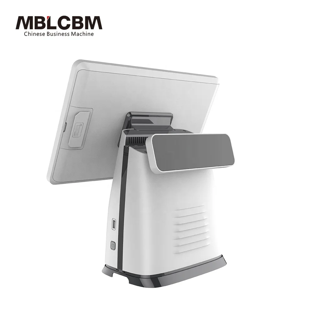 dual screen 15.6inch +15.6inch cash registers windows pos system for restaurant or retail