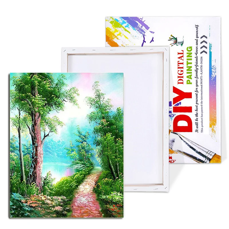 Wholesale custom canvas painting by number kits 5D DIY painting by numbers for kids