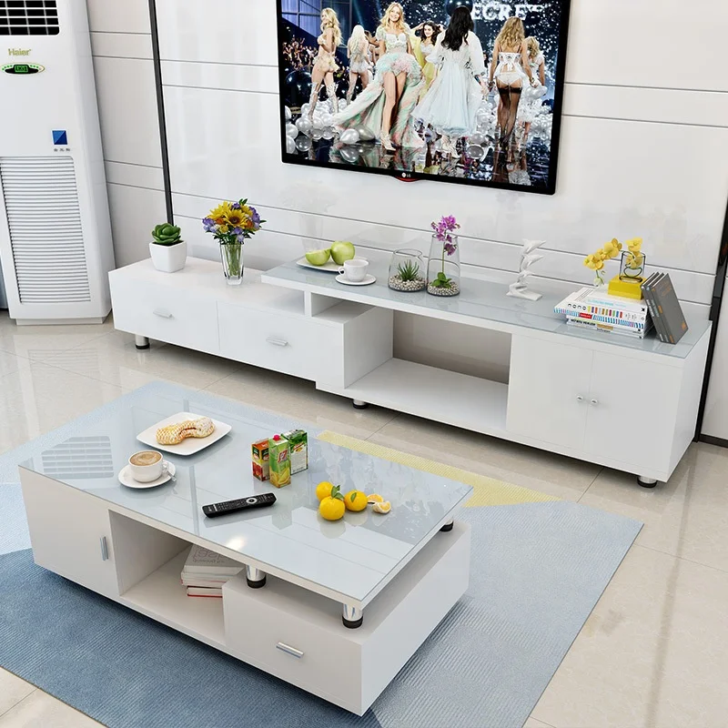 Modern new design hot sale tv stand and coffee table black