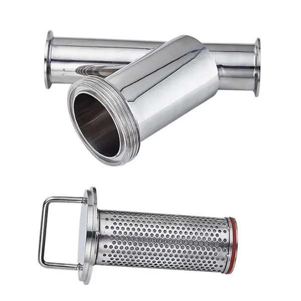Sanitary Stainless Steel thread clamped Y Type Strainer