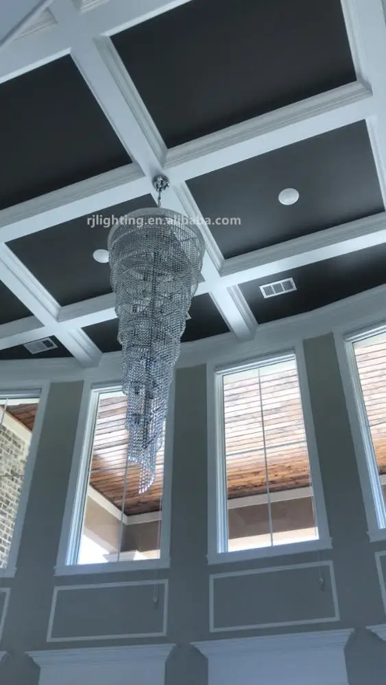 classic decorative living room gold silver crystal beaded spiral stair lights ceiling light design event chandelier